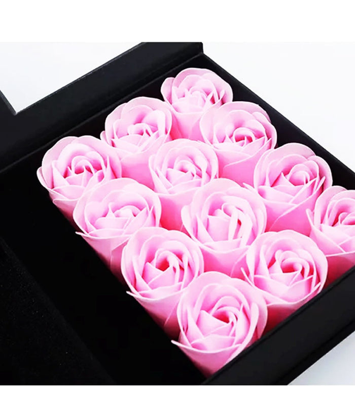 Trade Shop - Cofanetto Scatola Box Regalo Con Rose San Valentino Matrimonio Laura Anniversari -