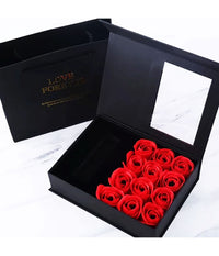 Trade Shop - Cofanetto Scatola Box Regalo Con Rose San Valentino Matrimonio Laura Anniversari -