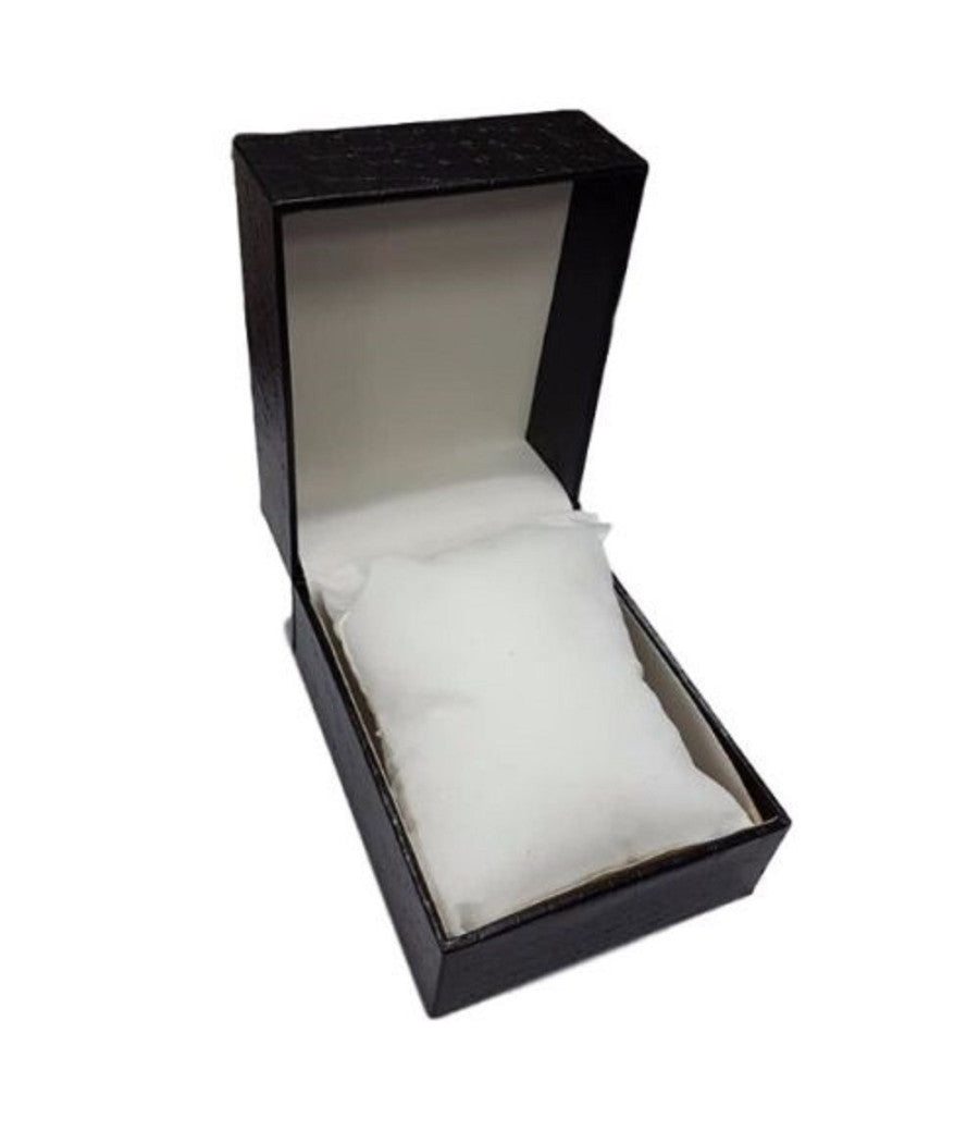 Cofanetto Scatolo Confezione Astuccio Cuscino Orologio Bracciale Croco Nera         