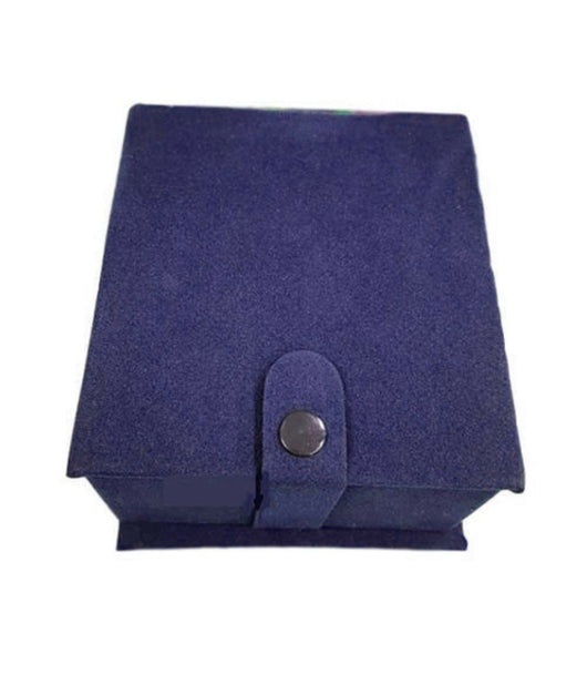 Cofanetto Scatolo Confezione Astuccio Cuscino Per Orologio Velluto Blu         