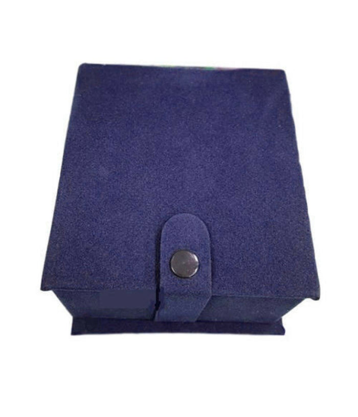 Cofanetto Scatolo Confezione Astuccio Cuscino Per Orologio Velluto Blu         