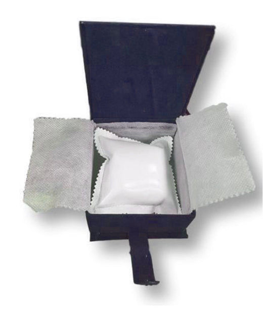 Cofanetto Scatolo Confezione Astuccio Cuscino Per Orologio Velluto Blu         