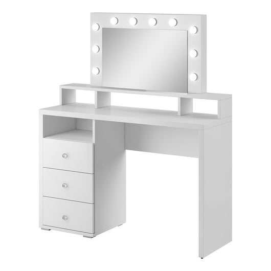 Toeletta design con illuminazione integrata collezione VERSAILLES colore bianco finiture lucide