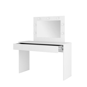 Coiffeuse DIVA bianca – Con specchio, cassetto e illuminazione LED – Eleganza e funzionalità