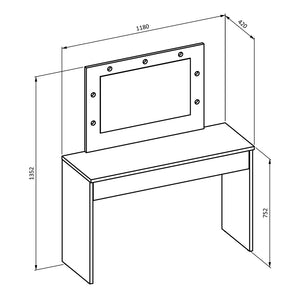 Toeletta DIVA in rovere – Con specchio, cassetto e LED – Eleganza naturale e funzionalità