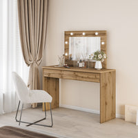 Toeletta DIVA in rovere – Con specchio, cassetto e LED – Eleganza naturale e funzionalità