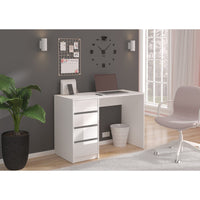 Coiffeuse ESTRELLA bianca senza specchio – 110 cm, 4 cassetti, stile classico