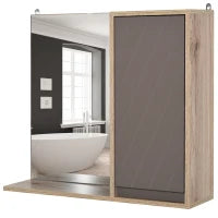 Armadietto Pensile per il Bagno Grigio e Rovere, 57 x 14.2 x 49.2cm