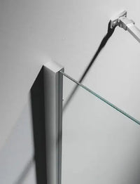 Parete Walk In Alluminio Spazzolato H200 Anticalcare 6mm Trasparente - 120 cm