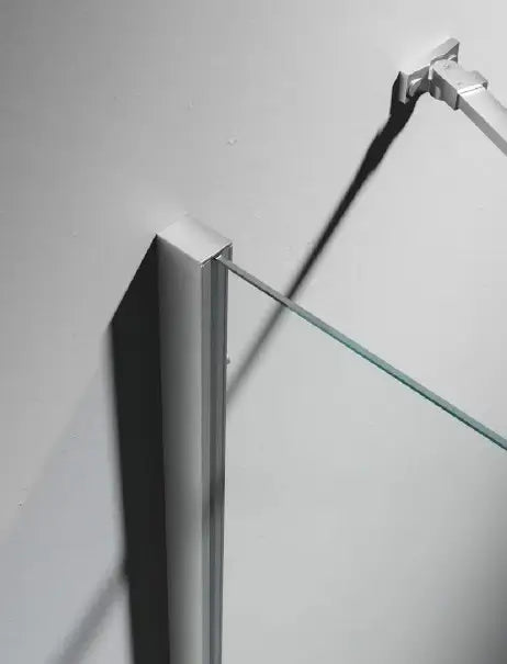 Parete Walk In Alluminio Spazzolato H200 Anticalcare 6mm Trasparente - 75 cm