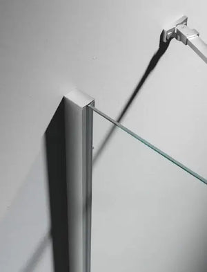 Parete Walk In Alluminio Spazzolato H200 Anticalcare 6mm Trasparente - 140 cm