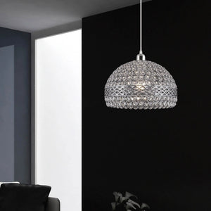 LÚZETE - COLGANTE 1 LUZ TUDOR CROMO Y CRISTAL