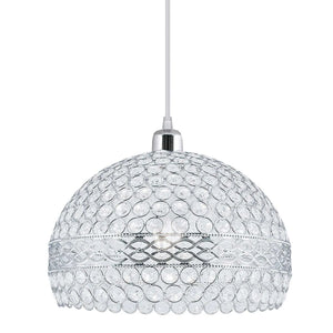 LÚZETE - COLGANTE 1 LUZ TUDOR CROMO Y CRISTAL