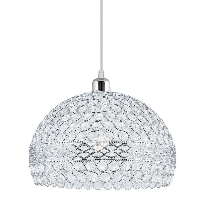 LÚZETE - COLGANTE 1 LUZ TUDOR CROMO Y CRISTAL