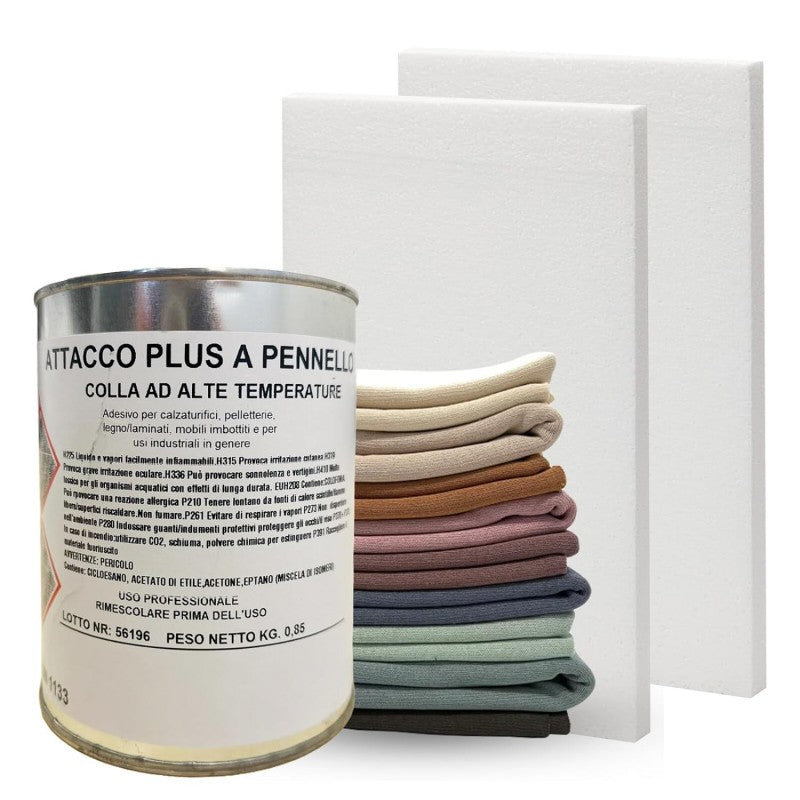 Colla di Alta Qualità AttaccoPlus a Pennello per Tessuti, Gommapiuma, Ecopelle e Altri Materiali - Prodotto Italiano - 850g