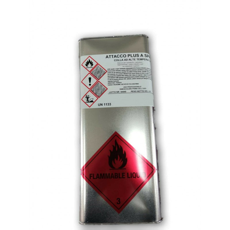 Colla Premium AttaccoPlus per Tessuto Cielo Auto e Altri Materiali da 4,5kg - Alta Temperatura - Applicabile a Spruzzo o Pennello - Made in Italy