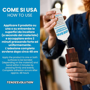 Colla Acetovinilica FlashBond Universale e Trasparente da 500ml - Adesivo Professionale per Cuoio, Tessuti, Legno, Vetro e Altri