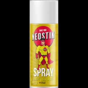 Colla Spray Neostik Trasparente Multiuso Permanente Per Tessuto Cielo Auto, Resistente alle Alte Temperature, Bomboletta spray ALTA QUALITA' 400ML