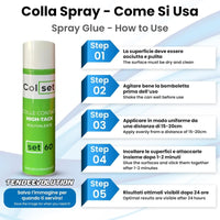 Colla Spray Attacco Plus Trasparente Multiuso Per Tessuto Cielo Auto, Resistente alle Alte Temperature, Bomboletta spray ALTA QUALITA' 500ML