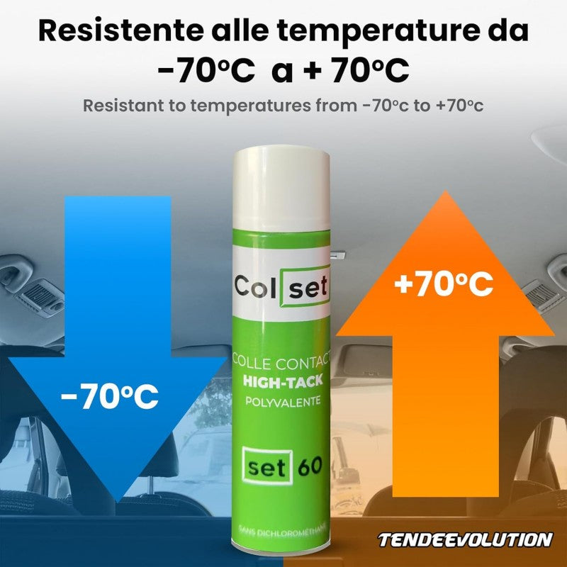 Colla Spray Attacco Plus Trasparente Multiuso Per Tessuto Cielo Auto, Resistente alle Alte Temperature, Bomboletta spray ALTA QUALITA' 500ML