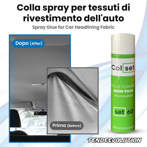 Colla Spray Attacco Plus Trasparente Multiuso Per Tessuto Cielo Auto, Resistente alle Alte Temperature, Bomboletta spray ALTA QUALITA' 500ML
