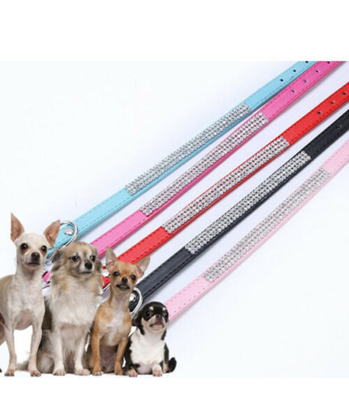 Collare Con Strass Per Cani Cane Gatti Animali Pet Brillantini Colori Assortiti         