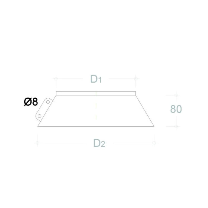 Collare conico da 120mm scossalina in rame spessore 6 decimi