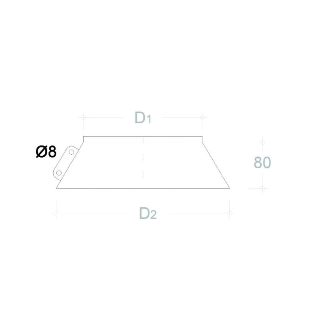 Collare conico da 220mm scossalina in rame spessore 6 decimi