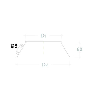 Collare conico da 220mm scossalina in rame spessore 6 decimi