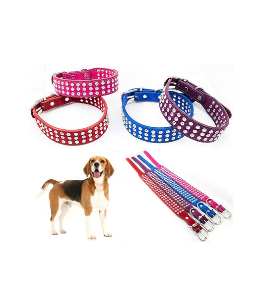 Collare Per Cane Cani Con Strass E Brillantini Brillantinato Taglia Media         