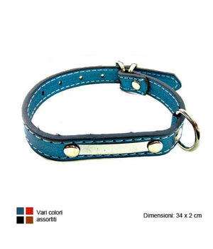 Collare Per Cane In Cuoio Con Decorazioni Chiusura A Cinta 34x2 Cm Vari Colori         