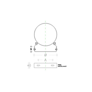 Collare pesante da 100mm regolabile fascetta murale in rame