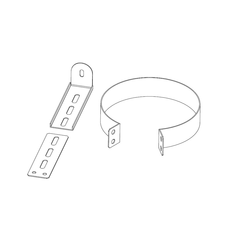 Collare registrabile per stufa a legna, diametro 180mm