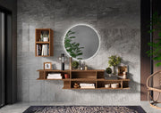Parete da ingresso con librerie Mercure, 100% Made in Italy ZLCINFNCOMPN60