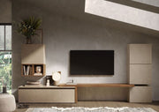 Parete attrezzata moderna L.322 colore Argilla e Mercure ZLCINFNCOMP18