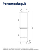 Colonna a terra 136cm con due ante rovere grigio | Sila