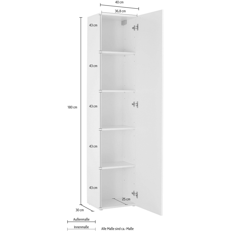 Colonna armadio Maruska – 1 anta – Bianco Lucido