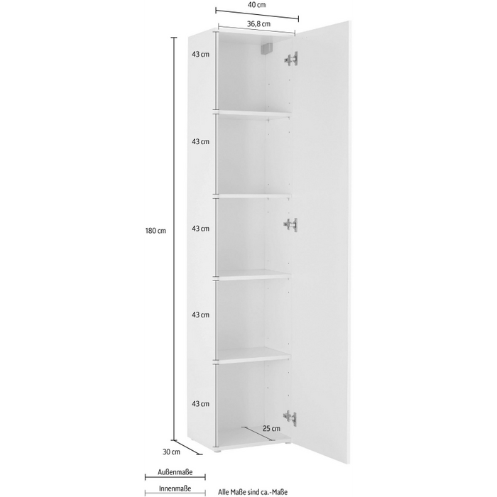 Colonna armadio Maruska – 1 anta – Bianco Lucido