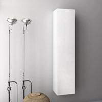 Pensile Colonna 35cm Sospesa Per Bagno - Bianco Laccato Lucido