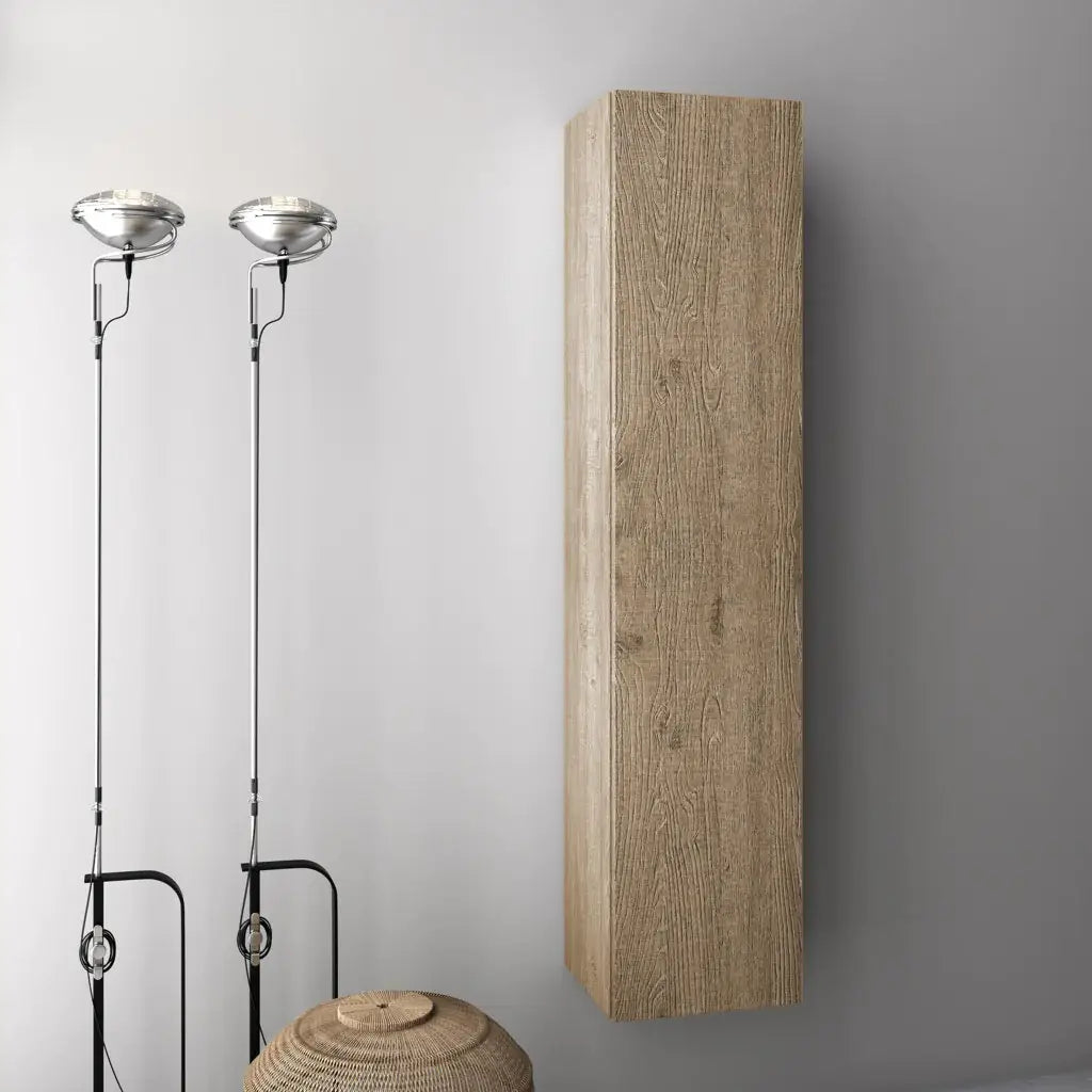 Pensile Colonna 35cm Sospesa Per Bagno - Rovere Miele