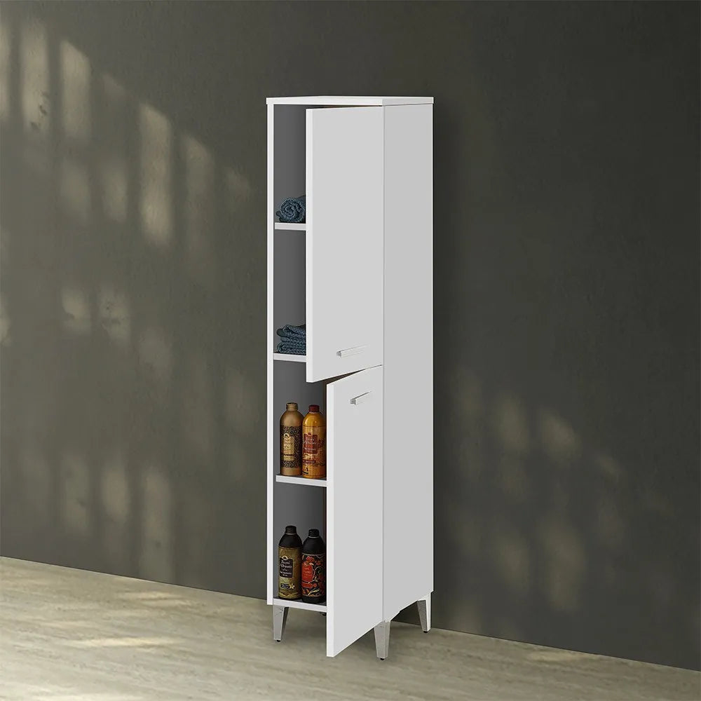 Colonna bagno a terra 150 H bianco con due ante  Martha