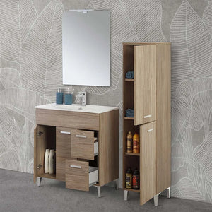 Colonna bagno a terra 150 H rovere tropea con due ante  Martha