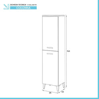 Colonna bagno a terra 150 H rovere tropea con due ante  Martha