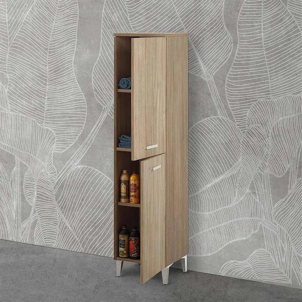 Colonna bagno a terra 150 H rovere tropea con due ante  Martha