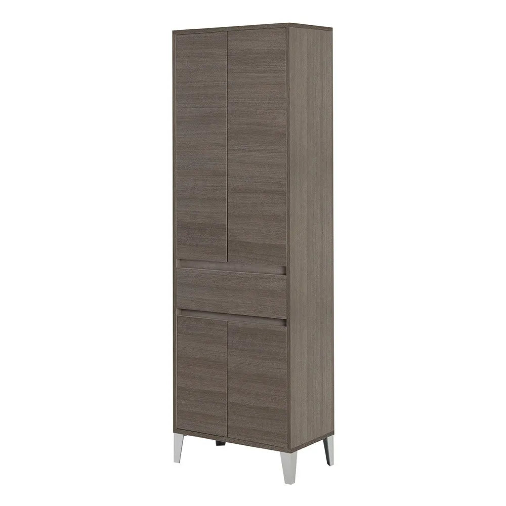 Colonna bagno da terra L. 60 cm Way rovere scuro 4 ante e 1 cassetto