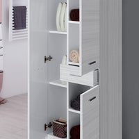 Colonna bagno d'appoggio 60x150 cm grigio con ante e cassetto Desya