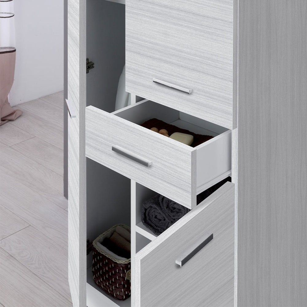 Colonna bagno d'appoggio 60x150 cm grigio con ante e cassetto Desya