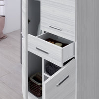 Colonna bagno d'appoggio 60x150 cm grigio con ante e cassetto Desya