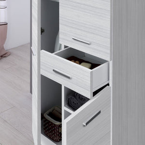 Colonna bagno d'appoggio 60x150 cm grigio con ante e cassetto Desya