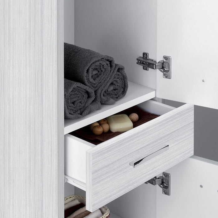 Colonna bagno d'appoggio H 153,5 cm grigio con 2 ante e cassetto Desya